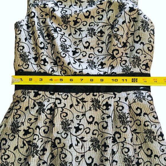 NEW Tahari ASL Dress Cocktail Floral Black Silver Sequins Belinda 2 Petite 2P - Picture 10 of 16